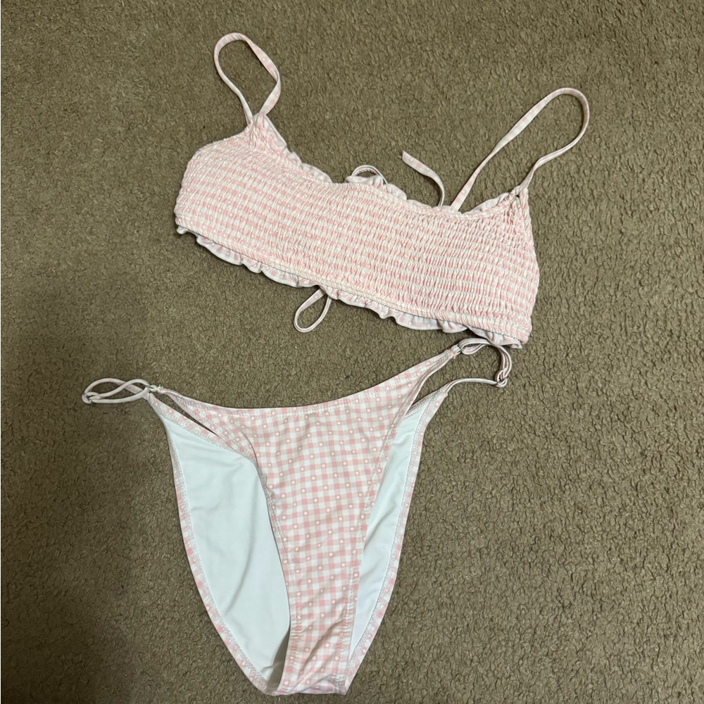 Cotton On Pink Gingham Bikini Set